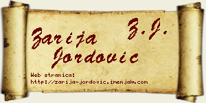 Zarija Jordović vizit kartica